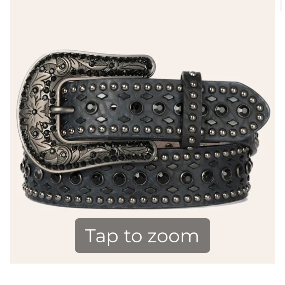 Size L - Black Studded Women's Belt